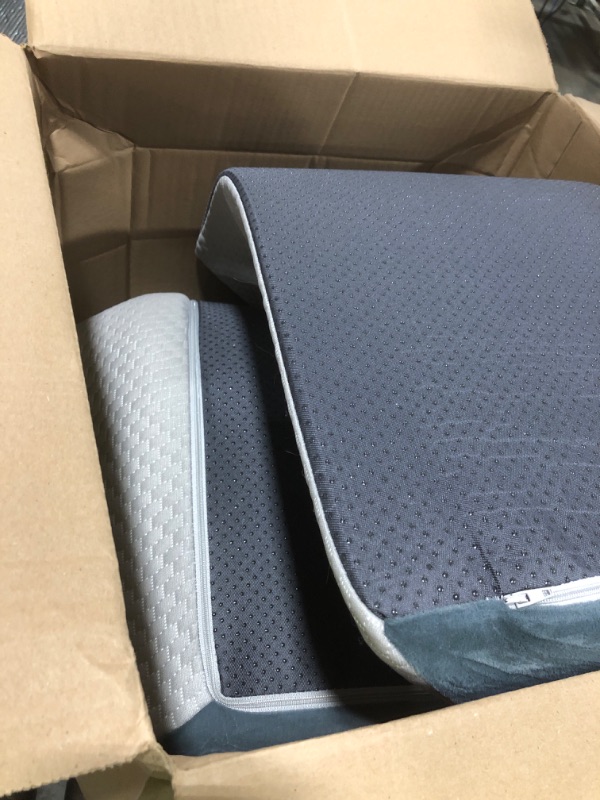 Photo 1 of Ahpmeoa 3PCS Orthopedic Bed Wedge Pillow Set for Sleeping, Sitting up in Bed, 6-in-1 Foam Wedge Pillow for Acid Reflux & Back Pain Relief & Leg Elevation, Post Surgery Pillows for GERD & Snoring, Grey