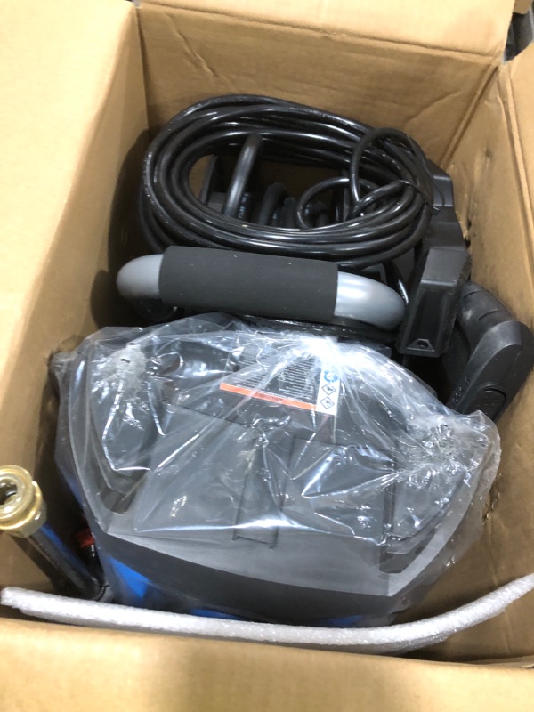 Photo 1 of Electric Pressure Washer - 5000PSI Max, 3.6 GPM, 20FT Hose, 35FT Power Cord, 4 Nozzles, Foam Cannon High Power Washers for Car, Patio, Driveway, Garden, Outdoor Surface Cleaning, Blue
