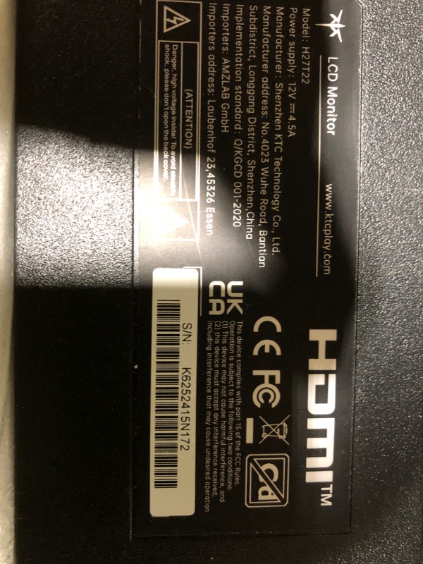 Photo 1 of KTC 27'' 2K 170Hz Gaming Monitor - Fast IPS 1ms GTG Pc Monitor with FreeSync G-Sync, HDMI/DP/USB Ports, Height/Tilt/Swivel/Pivot Adjust, 131% sRGB and 97% DCI-P3 Color Gamut for Vertical Monitor