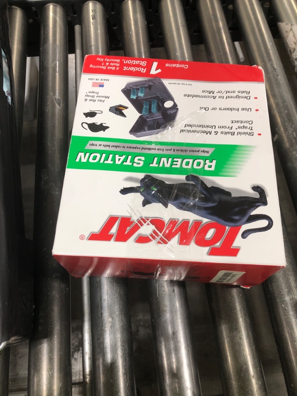 Photo 1 of Tomcat Rodent Station, Includes 1 Rodent Station with 4 Bait Securing Rods and 1 Security Key - Fits Rat or Mouse Sized Traps (Baits & Traps Sold Separately) - Use Indoors or Outdoors