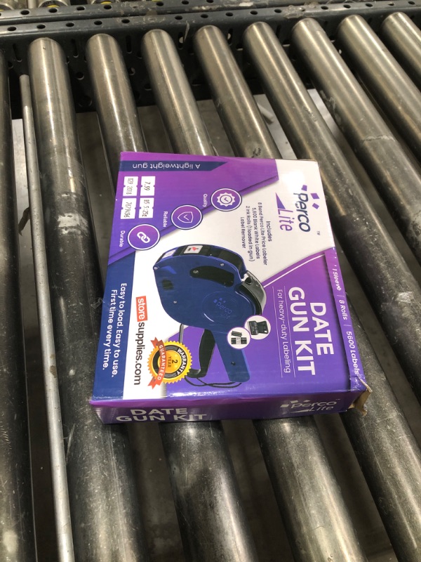 Photo 1 of Perco Lite 1 Line Dater Gun Kit - Includes 5,000 Blank White Labels, 2 Ink Rollers, 1 Ink Roll and Labels Pre-Loaded