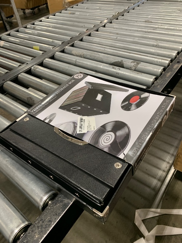 Photo 1 of Vinyl Record Storage Box - 12" - 1 Pack- Crate Holds up to 75 Vinyl Albums - Black