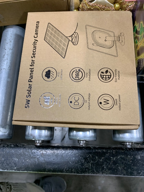 Photo 1 of 5W Solar Panels for Security Camera, Solar Panel with Micro USB & USB-C Port for DC 5V Outdoor Rechargeable Battery Camera, IP65 Waterproof, 360° Adjustable Security Mount, 9.8ft Cable?1PC?