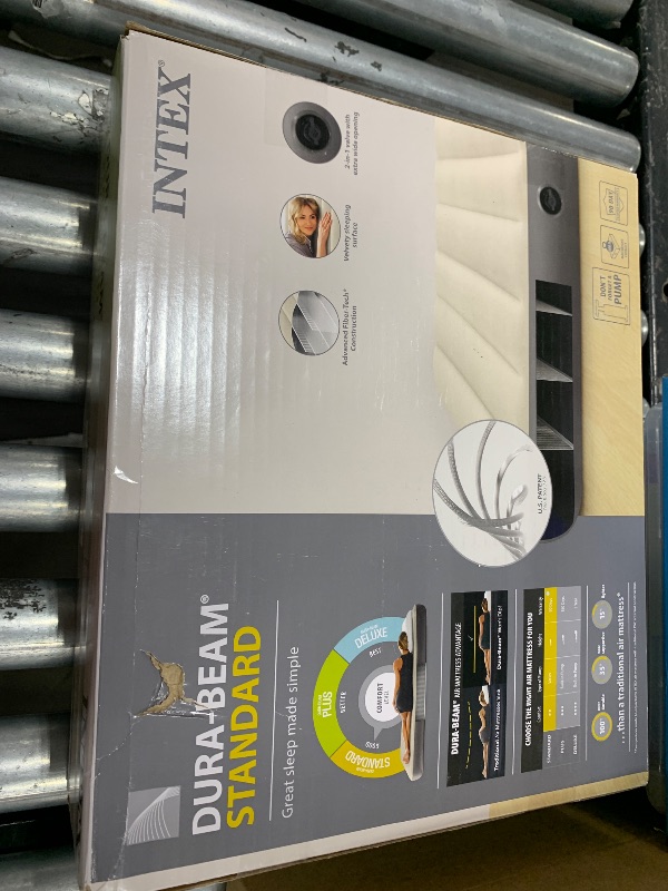 Photo 1 of Intex 64103E Dura-Beam Standard Single-High Air Mattress: Fiber-Tech - Queen Size - 10in Bed Height - 600lb Weight Capacity - Pump Sold Separately