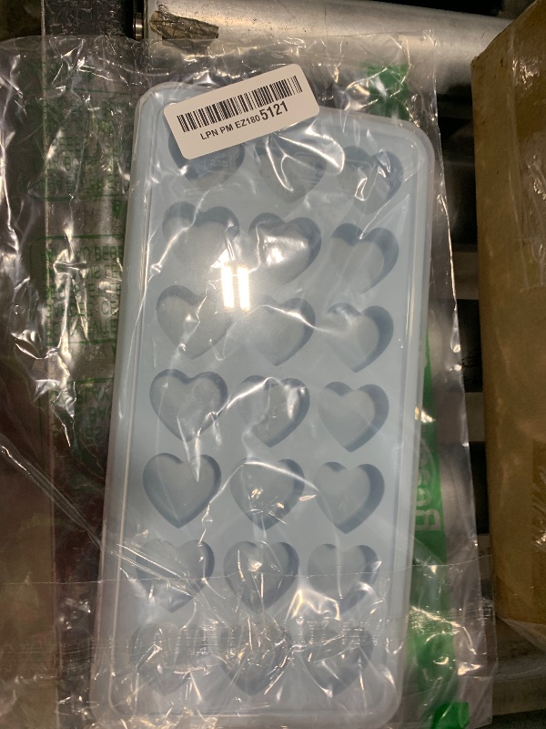 Photo 1 of Heart Shape Ice Cube Tray, 21 Holes Silicone Ice Cube Mold with Removable Lid Flexible for Whiskey Cocktail Chocolate