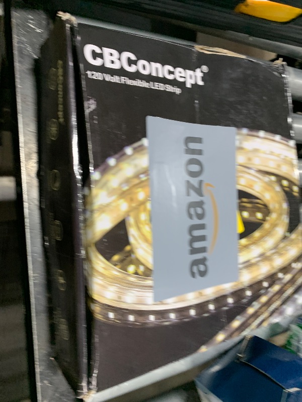 Photo 1 of CBconcept UL Listed, 65 Feet, 7200 Lumen, 4000K Soft White, Dimmable, 110-120V AC Flexible Flat LED Strip Rope Light, 1200 Units 3528 SMD LEDs, Indoor Outdoor Use, Accessories Included, Ready to use