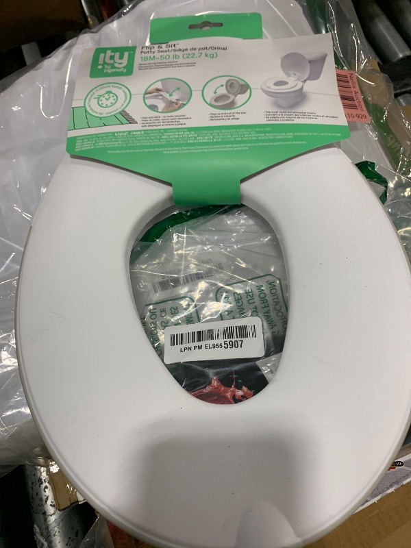 Photo 1 of Ingenuity: ity by Ingenuity Flip & Sit Potty Seat (White) – Easy to Set Up & Remove Potty Training Seat That Attaches to Adult Toilet Seat