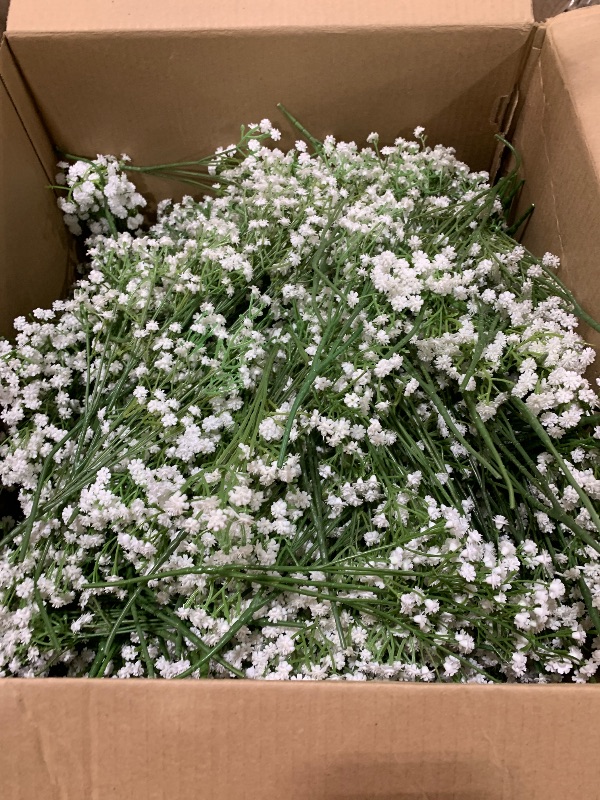 Photo 1 of 100 Pcs Babys Breath Artificial Flowers, Baby Breath Flowers Artificial Bulk, Real Touch White Fake Flowers, Faux Babies Breath Gypsophila for Wedding Home Decor Floral Arrangement