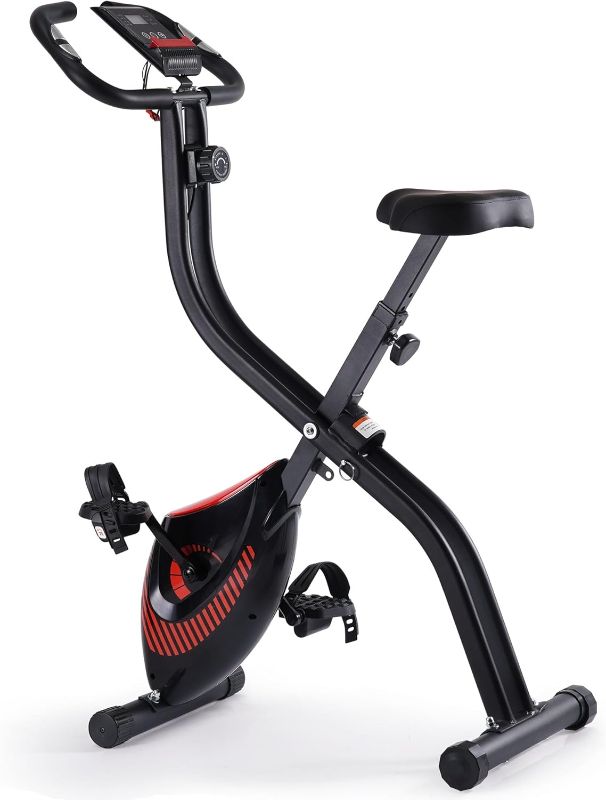 Photo 1 of Exercise Bike 3 IN 1 Stationary Bike Folding Exercise Bike with 8-Level Adjustable Resistance Comfortable Seat Cushion LCD Monitor 265 lbs Weight Capacity for Home Gym Workout