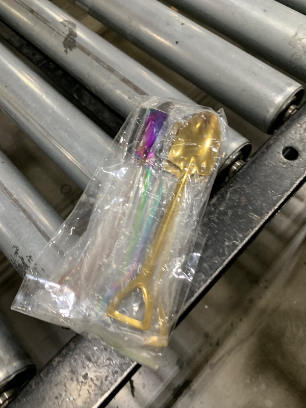 Photo 1 of 10Pcs Shovel Spoons Stainless Steel Spoon Reusable Dessert Spoons for Coffee Tea Ice Cream Fruit Sugar Cake