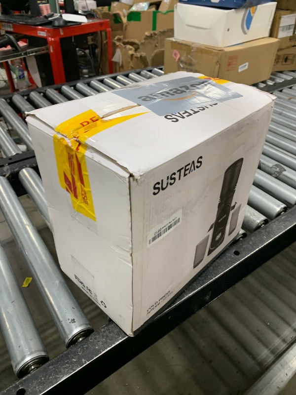 Photo 1 of SUSTEAS Cold Press Juicer, 300W, 5.3" Large Feed Chute, 1.5L Capacity, Automatic Feeding, High Yield, Easy to Clean, Ideal for Whole Fruits & Vegetables, Black