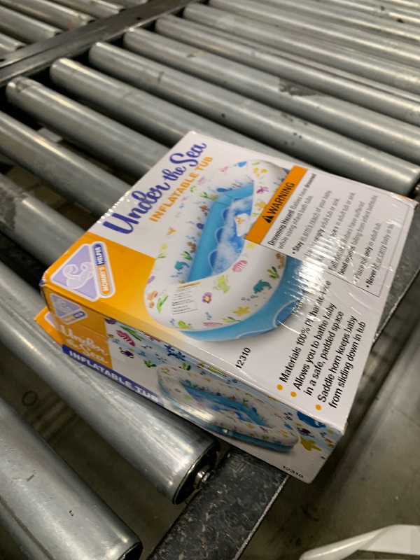 Photo 1 of Mommy's Helper | Inflatable Under The Sea Baby Bathtub, Collapsible Safe Baby Bath Tub with Anti-Sliding Saddle Horn Seat, Must Have Travel Toddler Bath, Portable Bathtub Recommended Months 6 to 24