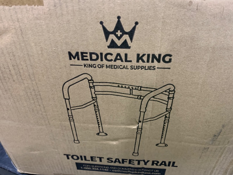 Photo 1 of Medical king Toilet Safety Rail - Adjustable Detachable Toilet Safety Frame with Handles Heavy-Duty Toilet Safety Rails Stand Alone - Toilet Safety Rails for Elderly, Handicapped - Fits Most Toilets
