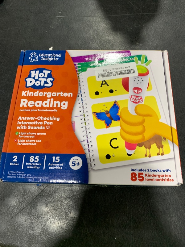 Photo 1 of Educational Insights Hot Dots Kindergarten Reading Set - Kindergarten Workbooks with Interactive Pen, Homeschool Learning Activities, Learn to Read Activity Books for Kids Ages 5+