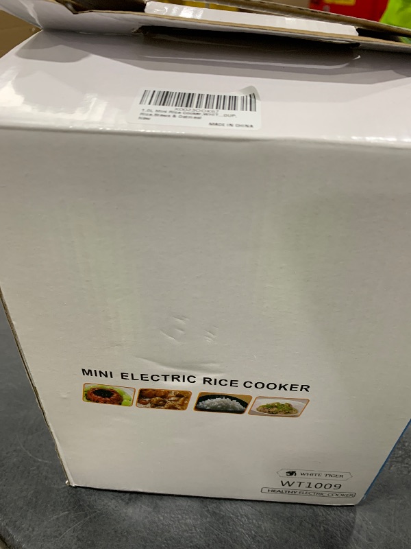 Photo 1 of 1.0L Mini Rice Cooker,WHITE TIGER Portable Travel Steamer Small,15 Minutes Fast Cooking, Removable Non-stick Pot, Keep Warm, Suitable For 1-2 People - For Cooking Soup, Rice, Stews & Oatmeal