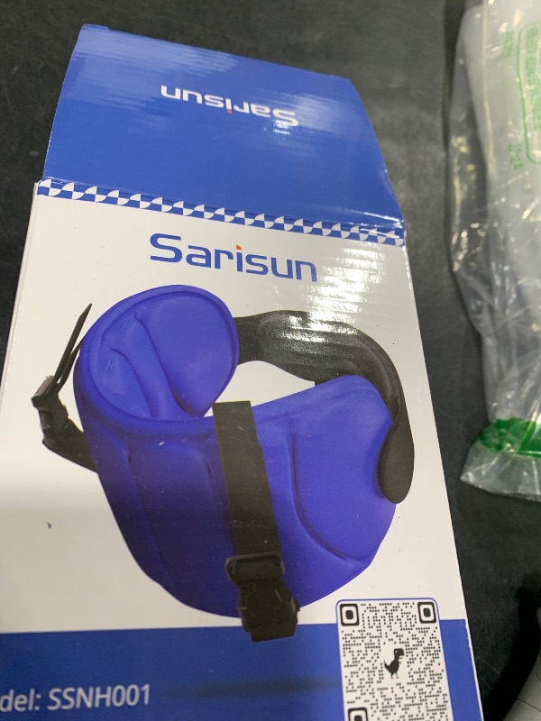 Photo 1 of SARISUN Travel Pillows for Airplanes, Airplane Pillow for Long Flight, Airplane Head Strap with Eye Mask for Sleep, Travel Neck Pillow for Car Road Trip, 360° Support Headrest, Stop Bobblehead, Black