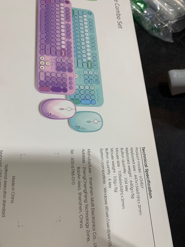 Photo 1 of MOFII Wireless Keyboard and Mouse Combo, Cute Retro Typewriter Keyboard and Silent Mouse, 2.4GHz Full Size Computer Keyboard Wireless Mouse Set for PC, Laptop, Desktop, Windows (Green Colorful)