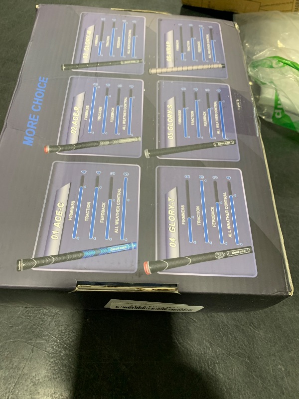 Photo 1 of Geoleap Golf Grips Set of 13- Soft Golf Club Grips,Reduce Taper Design Provides High Traction and Performance,13 Grips with 15 Tapes and 13 Grips with All Repair Kits for Choice. (Standard, Grey-Pro Kit(13 Grips with All Repair Kits))