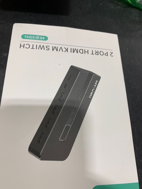 Photo 1 of MT-VIKI KVM Switch HDMI 2 Port Boxes, 4K@30Hz USB HDMI KVM Console for 2 PCs Share 1 HD Monitor and Keyboard Mouse with 2 USB Cables + Desktop Selector