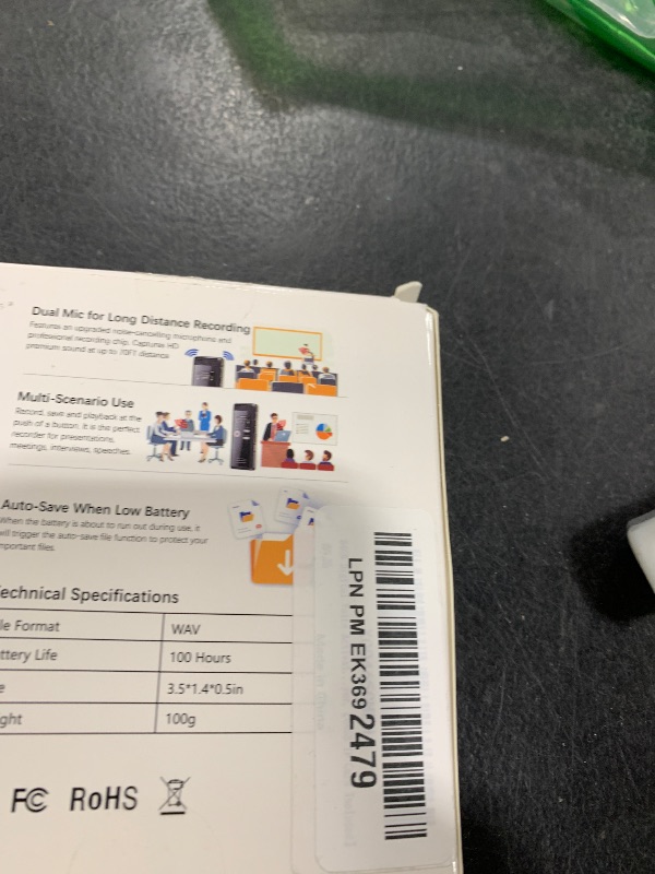 Photo 1 of 64GB Digital Voice Activated Recorder with Playback - 4552 Hours Audio Recording Device, 3072Kpbs HD Dual MIC Tape Recorder Device for Lecture A-B Repeat, MP3 Player,?64GB TF Card Included?