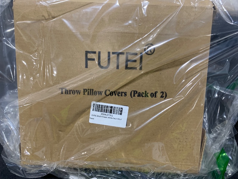 Photo 1 of FUTEI Cream White Throw Pillow Covers 20x20 Inch Set of 2,Furry Faux Fur Teddy Boucle Textured Cushion Covers,Soft Fluffy Decorative Pillow Case,Home Decor for Couch Bed Living Room Office Car