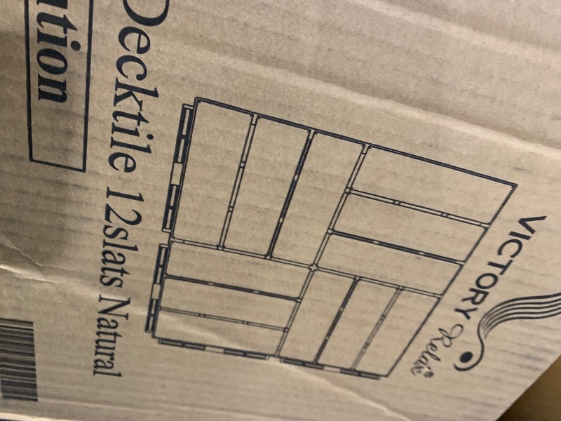 Photo 1 of VICTORY RELAX Interlocking Acacia Wood Deck Tiles, 9-Pack, 12 Slats, Waterproof Outdoor Flooring for Patio, Balcony, Garden – Natural Finish, 12.24" x 12.24" x 0.75"