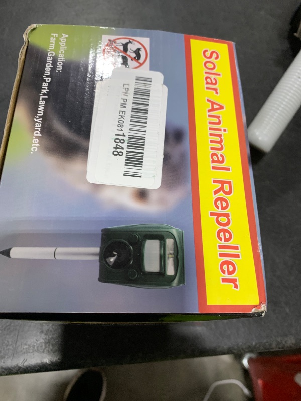 Photo 1 of PGFIT Ultrasonic Pest Repellent,Solar Animal Repeller,Outdoor Cat Repellent,Bird Repellent,Deer Repellent.Dog,Raccoon,Squirrel Repellent,Motion Activated LED Flashing Light Alarm Sound Animal Repeller