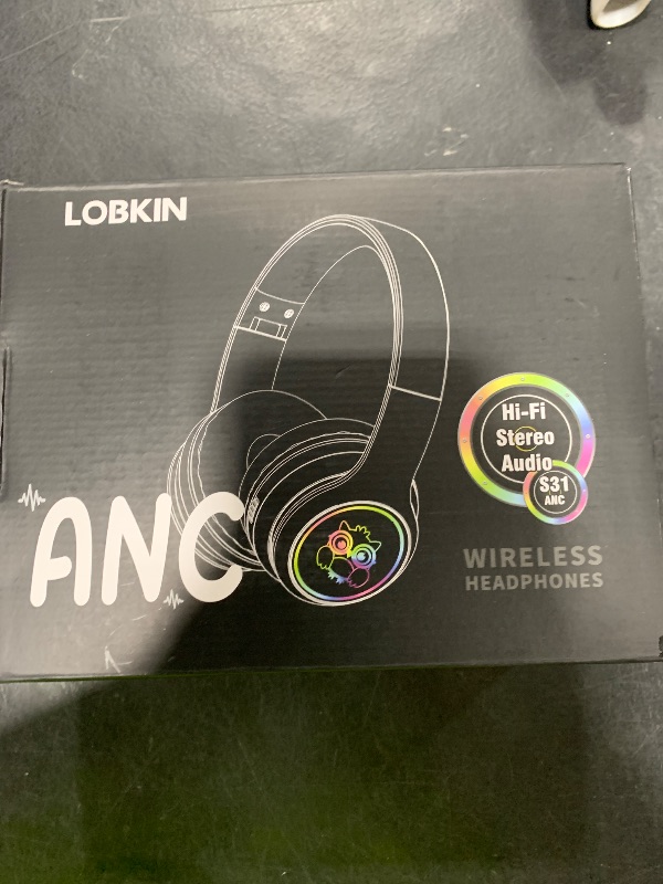 Photo 1 of LOBKIN Active Noise Cancelling Headphones for Kids,Bluetooth 5.4,Kids Headphones Wireless with Mic 50H Playtime AUX Cord Safe Volume Limited Foldable for Boy Girl Travel/School/iPad(with LED Lights)