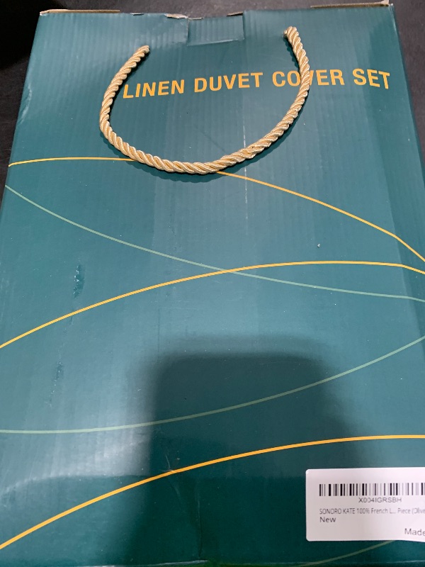 Photo 1 of SONORO KATE 100% French Linen Duvet Cover King Size, Soft Breathable for Hot Sleepers, Moisture Wicking & Durable Cover Set - Zipper Closure & 4 Corner Ties Duvet Covers 3 Piece (Olive Green,King)