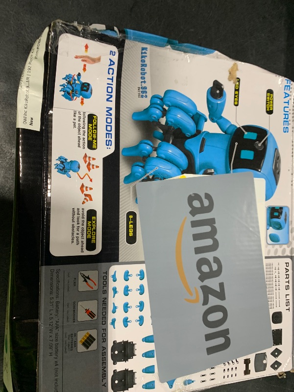 Photo 1 of OWI Inc KikoRobot.962 | Do-It-Yourself Robot Kit with Infrared Sensor and Artificial Intelligence | Two Play Modes | Explore Using AI or Follow-Me Mode Using I/R | 192 Piece Kit