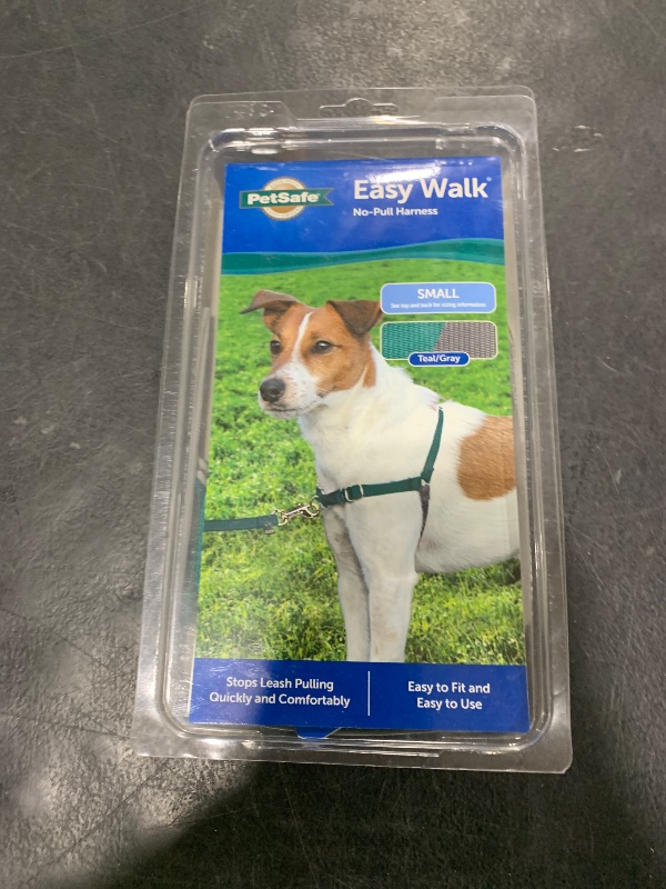 Photo 1 of PetSafe Easy Walk No-Pull Dog Harness - The Ultimate Harness to Help Stop Pulling - Take Control & Teach Better Leash Manners - Helps Prevent Pets Pulling on Walks, Small, Teal/Gray