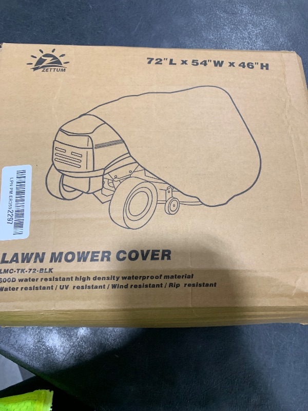 Photo 1 of Zettum Riding Lawn Mower Cover - Lawn Tractor Covers Waterproof & Heavy Duty, 600D Outdoor Mower Cover Universal fit with Storage Bag for John Deere, EGO, Toro, Craftsman, Husqvarna, Honda and More