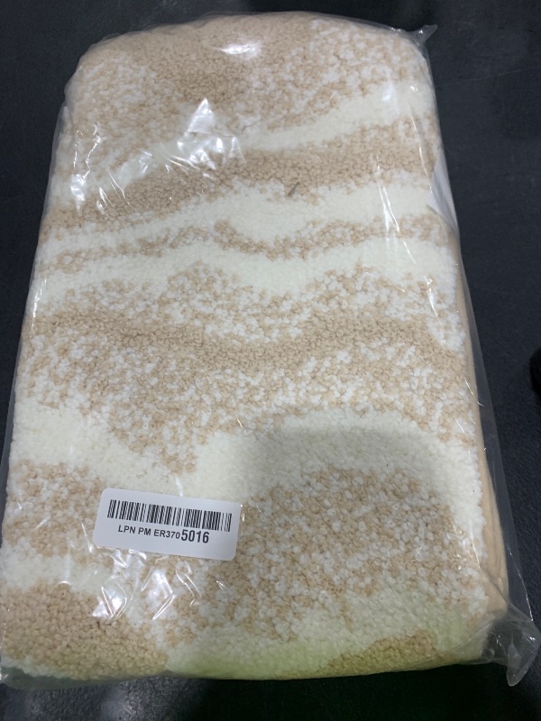 Photo 1 of DEXI Bathroom Rug Mat 24x43, Non Slip Machine Washable Marble Bathmat, Absorbent Thick Microfiber Rugs, Soft Plush Carpet for Shower Floor, Tub, Sink, Bath Accessories Decor, Beige