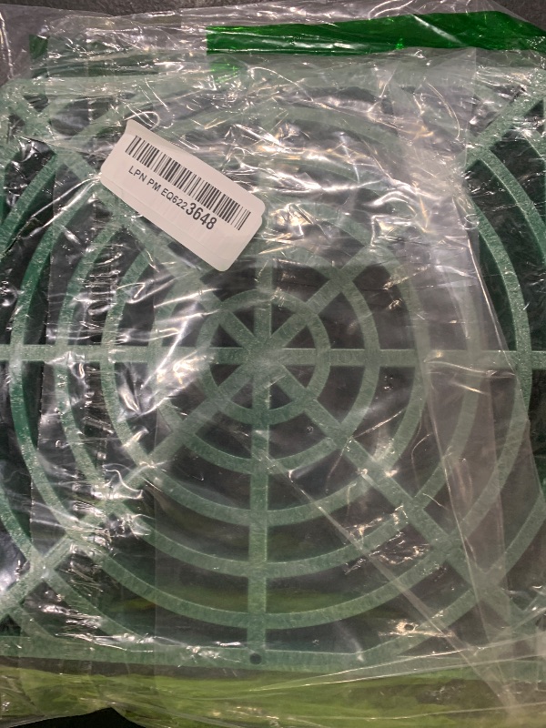 Photo 1 of StormDrain 9" Outdoor Catch Basin Square Flat Grate Cover - Superior Strength and Durability, Green