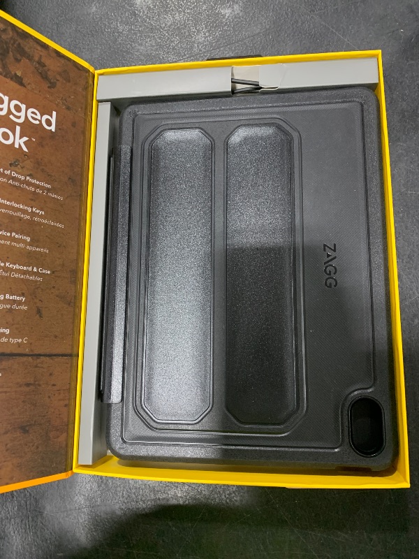 Photo 1 of ZAGG Rugged Book iPad 11" (A16)/ 10.9" (Gen 10) Case - Durable Wireless Keyboard Case, Military-Grade Drop Protection, Multi-Device Pairing, Detachable Backlit Keyboard, Black