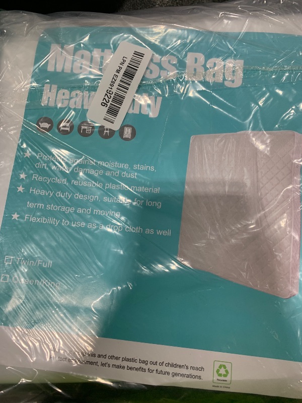 Photo 1 of [2-Pack 5-Mil] HOMEIDEAS Mattress Bag (Queen/King) for Moving and Storage Transparent Mattress Disposal Bag - Heavy Duty & Tear Resistant