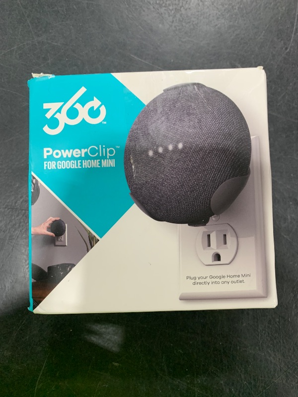 Photo 1 of PowerClip Outlet Mount for Google Nest Mini (Charcoal), Speaker Wall Hub for 2nd Generation Google Nest Smart Home Devices, Space Saving, Uses One Outlet Only, Great for Mounting Google Mini Speaker