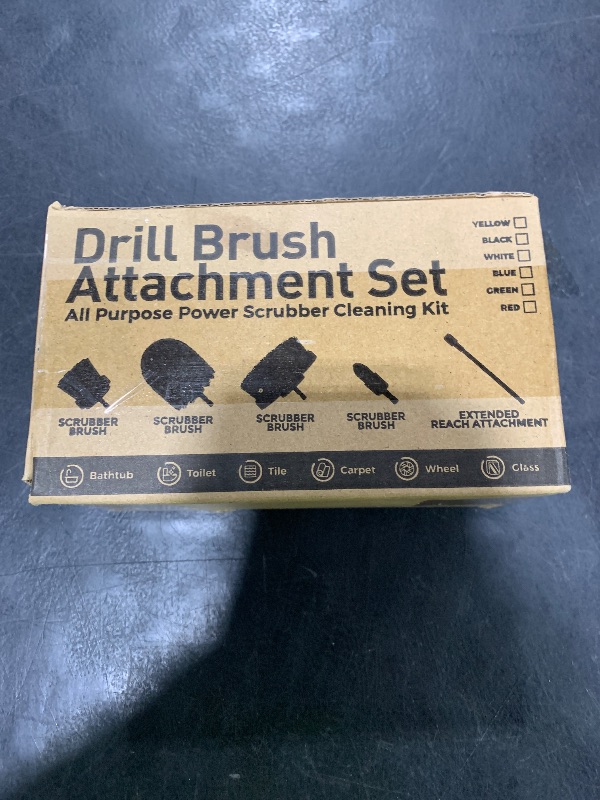 Photo 1 of Holikme 6Pack Drill Brush Power Scrubber Cleaning Brush Extended Long Attachment Set All Purpose Drill Scrub Brushes Kit for Grout, Floor, Tub, Shower, Tile, Bathroom and Kitchen Surface?Yellow