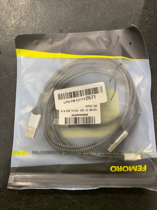 Photo 1 of FEMORO Micro USB Cable 3Ft Pack of 2, USB A to Micro USB 2.0 480Mbps Data Transfer & 12W Charging Cord for MicroUSB Old Android Phones Kindle Tablet MP3 PS4 and More