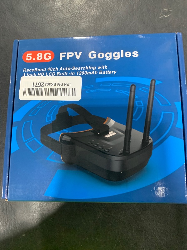 Photo 1 of 5.8G FPV Goggles with Antennas: 3 Inch Screen 5.8G 40CH Build in Battery Video Headset for Analog FPV camera and Transmitter FPV Drone RC Car Airplane RC Hobbies by Speedybee
