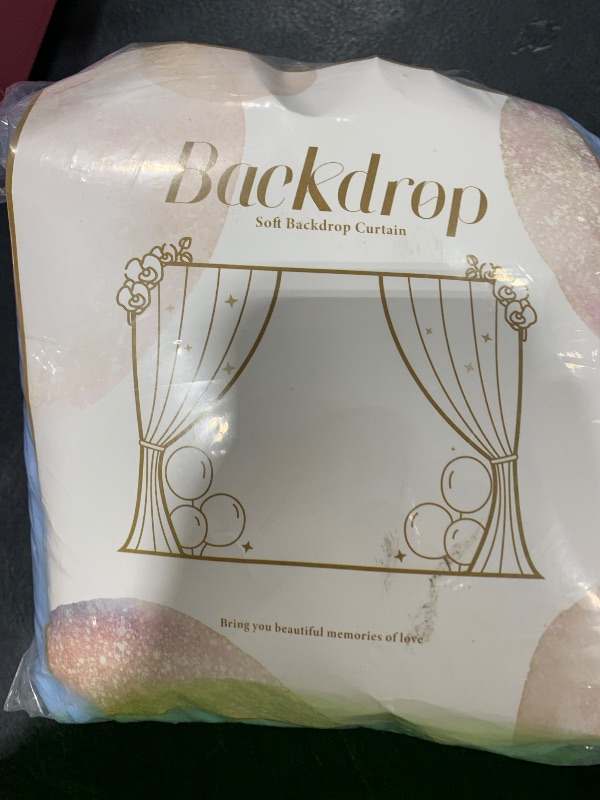 Photo 1 of 10x10ft Baby Blue Tulle Backdrop Curtain with Lights String for Parites, Sheer Photo Backdrop Curtains with Lights for Wedding Backdrop Ceremony Reception Bridal Shower Baby Shower Birthday Party