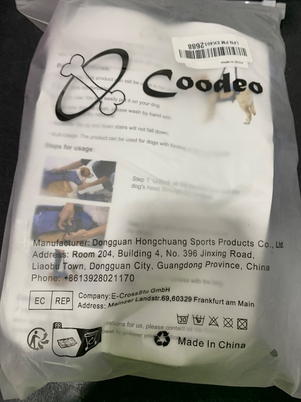 Photo 1 of Coodeo Dog Lift Harness, Full Body Support & Recovery Sling, Pet Rehabilitation Lifts Vest for Old Dog with Arthritis Walk(Bule,S)