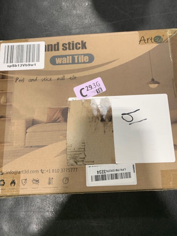 Photo 1 of Art3d 10-Sheet Faux Marble Peel and Stick Backsplash Tile for Kitchen Wall Bathroom Countertops, 11.4 inch x 9.1 inch Stick-on Glazed-Ceramic Finish Resist to Water, Heat and Scratches, White