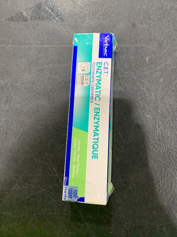 Photo 1 of Virbac C.E.T. Enzymatic Toothpaste Eliminates Bad Breath by Removing Plaque and Tartar Buildup Best Pet Dental Care Toothpaste Vanilla Mint Flavor 2.5 Oz Tube