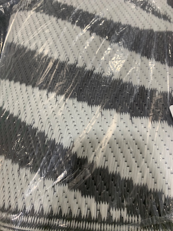 Photo 1 of GENIMO Outdoor Rug 6' x 9' Waterproof for Patios Clearance, Reversible Plastic Straw Camping Carpet, Large Area Rugs Mats RV, Picnic, Backyard, Deck, Balcony, Porch, Beach, Grey&White