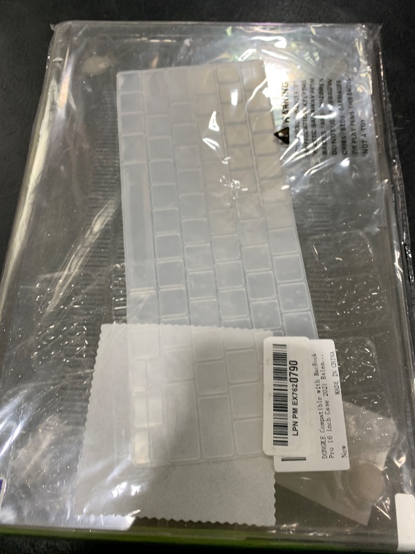 Photo 1 of DONGKE for M4 MacBook Pro 16 inch Case 2024-2021 A3403 A3186 M3 A2991 M2 A2780 M1 A2485 Pro Max Chip with Touch ID, Plastic Hard Shell Case with Keyboard Cover & Screen Protector, Sparkly Clear