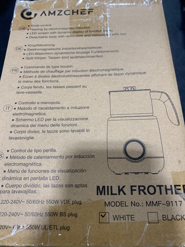Photo 1 of AMZCHEF 8-IN-1 Milk Frother and Steamer 550 Watts, 21 oz Split Stainless Steel Automatic Steamer, Milk's Warmer for Latte, Cappuccino, Hot and Cold Froth, Heated Milk, Hot Chocolate, Baby Food silver