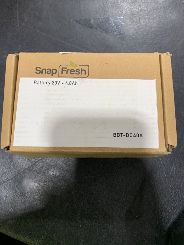 Photo 1 of SnapFresh 20V 4.0Ah Li-ion Battery, (Not Compatible with Other Brands), Lithium-Ion Battery Support Fast Charging(BBT-DC40A)