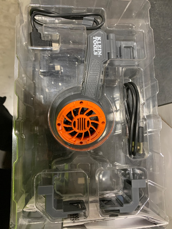 Photo 1 of Klein Tools 60523 Dual Cooling Fan for Hard Hats and Safety Helmets, Lightweight, USB-C Rechargeable Fan, Cools Head, Neck, and Face