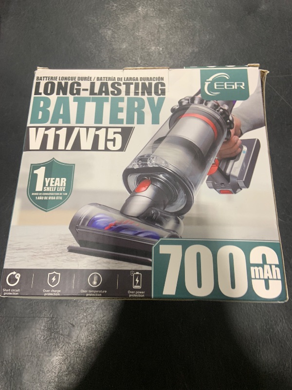 Photo 1 of EGR 7000mAh V11 Battery Replacement Compatible with Dyson V15 Button Click in Installation Style Battery V11 V15 SV15 SV16 SV22 970425-01 Vacuum Cleaner (Not Fit for Fixing Styles with Screws)